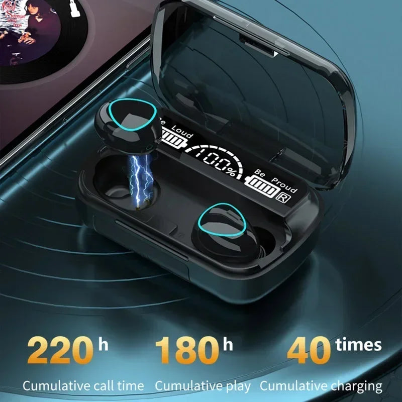M10 Wireless Bluetooth Earbuds – LED Display, HiFi Stereo, Waterproof Gaming Headset