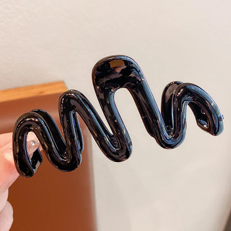 Colorful Jelly Wave Hair Claw – Korean Sweet Style Clip