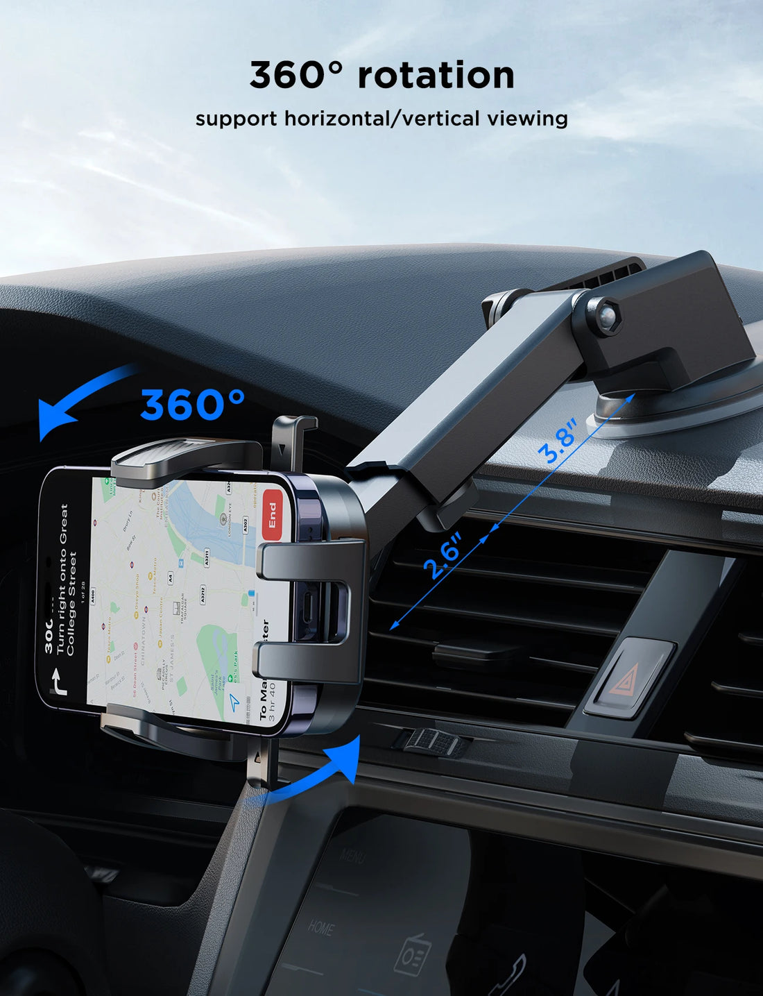 Joyroom Car Phone Holder – Air Vent Mount with 360° Rotation for iPhone, Samsung, Xiaomi, Huawei