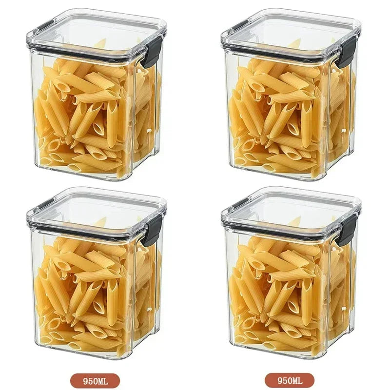 460-1800ML Set Kitchen Stackable Sealed Jars – Plastic Food Storage Box, Multigrain Tank Bottle, Dried Fruit & Tea Storage Containers