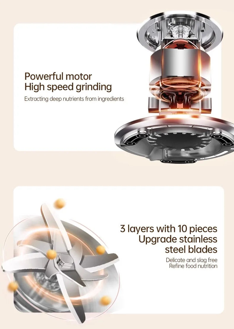 Multifunctional Electric Soybean Milk Machine – 220V/110V Food Blender & Juice Maker