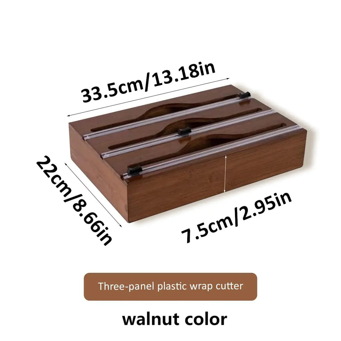 Bamboo Kitchen Wrap Dispenser with Foil & Film Cutter