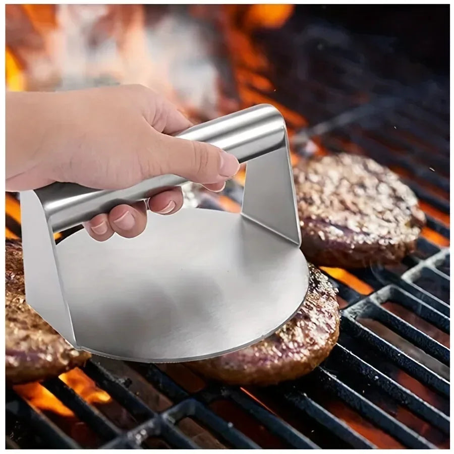 Stainless Steel Smash Burger Press – Hamburger Patties Meat Masher