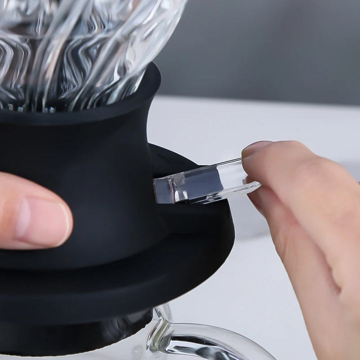 Adjustable Coffee Dripper – High-Quality Glass Coffee Filter with Funnel & Tray