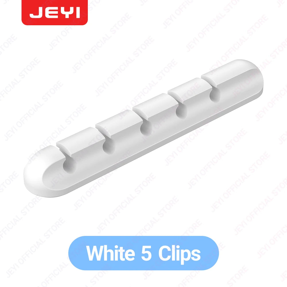JEYI Adhesive Cable Clips – Cord Organizer for Desk, USB, Power & Charging Cables