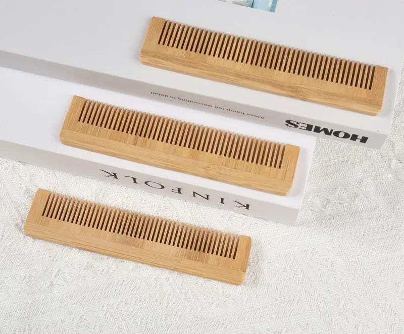 Natural Bamboo Wooden Comb – Anti-Static Hair Brush & Scalp Massage Tool for Men