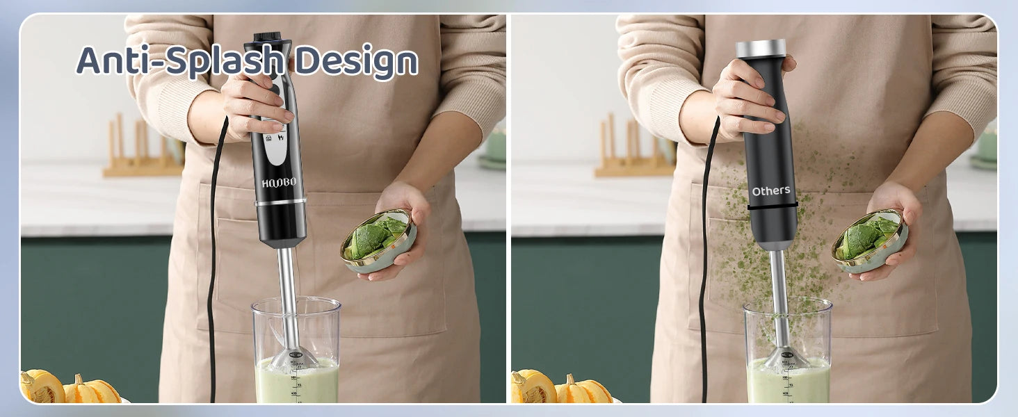 1000 Watt Powerful Handheld Immersion Blender – Vegetable, Meat, and Egg Beater for Smoothies, Sauces, Baby Food & Soups