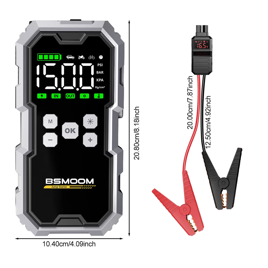 150PSI Car Jump Starter & Air Pump – 7000A Power Bank Emergency Booster