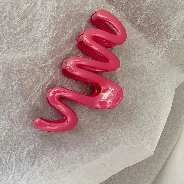 Colorful Jelly Wave Hair Claw – Korean Sweet Style Clip