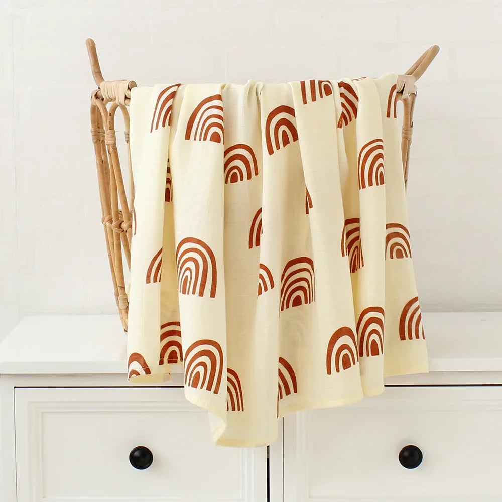 Bamboo Muslin Baby Swaddle Blanket – 120x120cm