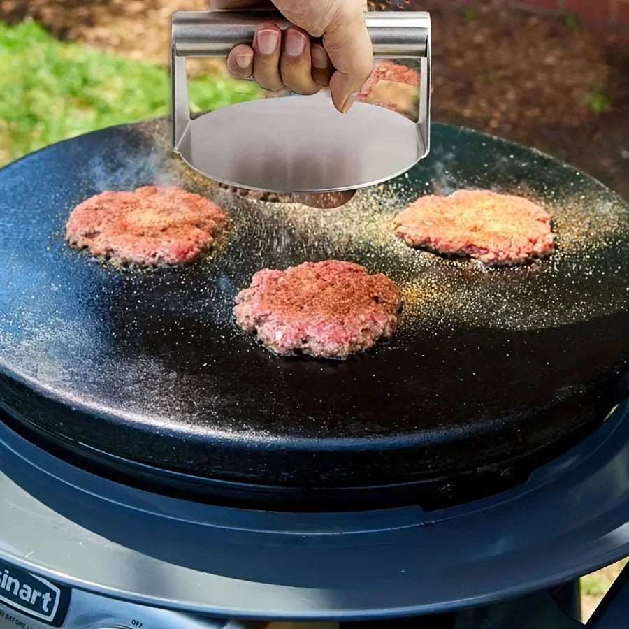 Stainless Steel Smash Burger Press – Hamburger Patties Meat Masher