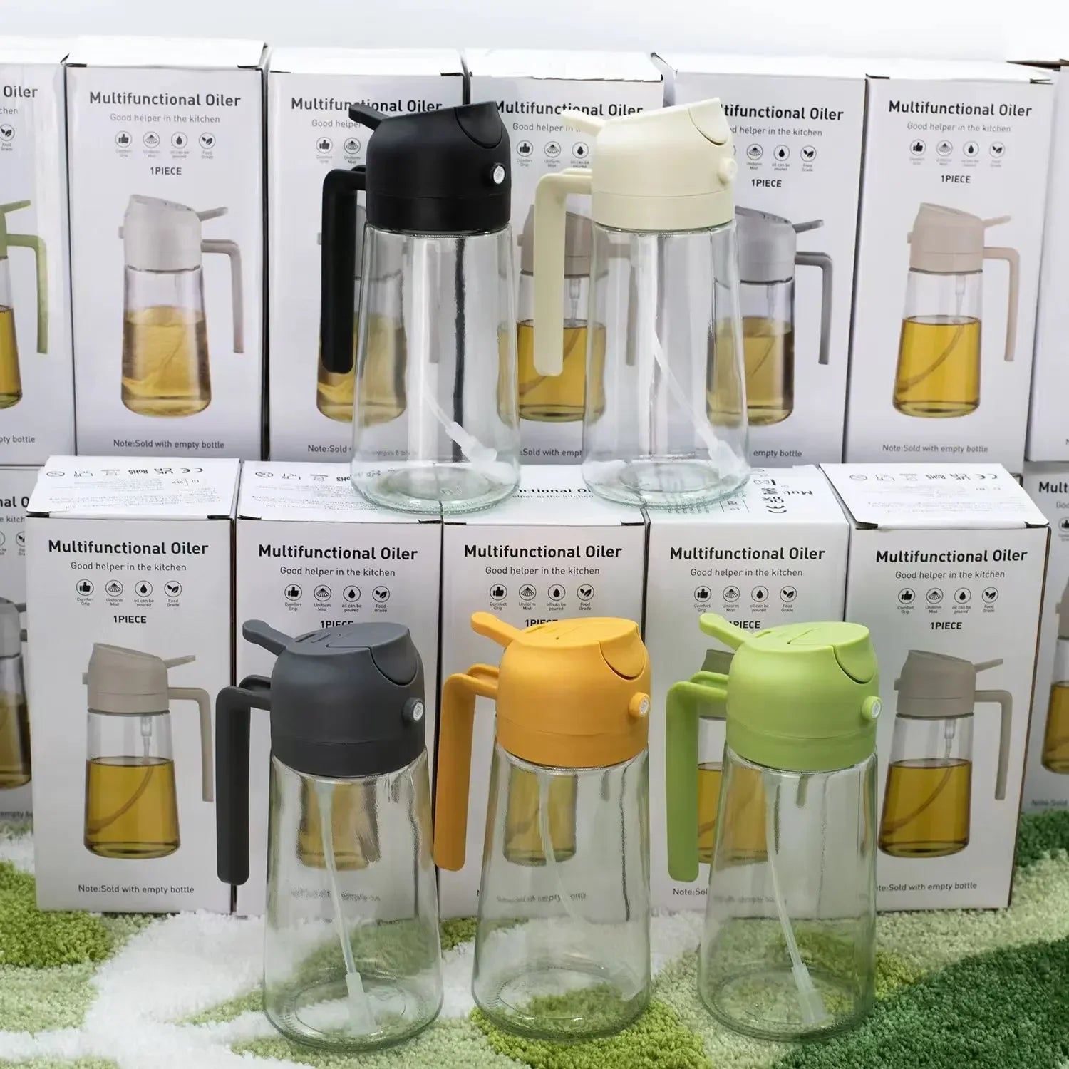 2-in-1 500ML Glass Oil Sprayer – Oil Spray Bottle & Oil Tank for BBQ, Kitchen, Baking, and Picnic