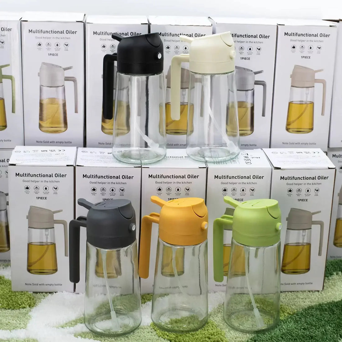 2-in-1 500ML Glass Oil Sprayer – Oil Spray Bottle & Oil Tank for BBQ, Kitchen, Baking, and Picnic
