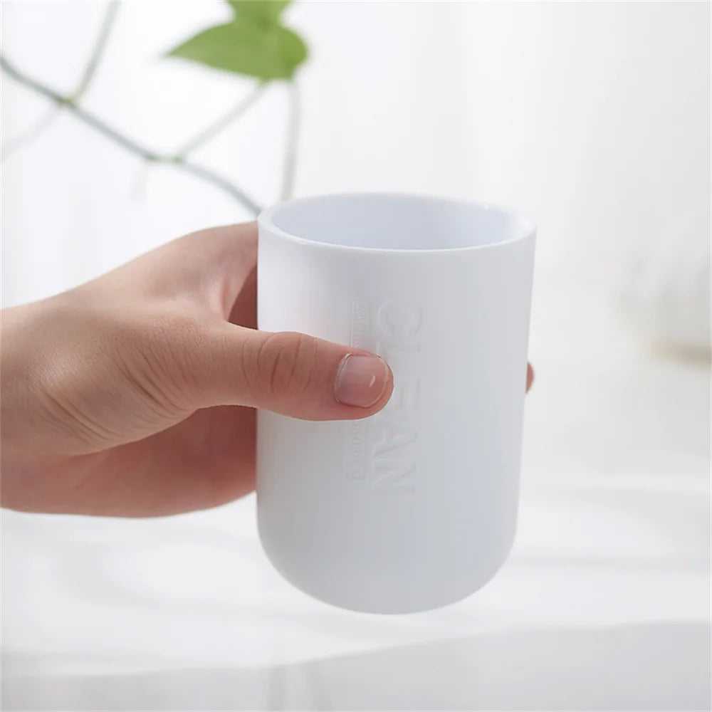 White Simple Home Bathroom Supply Bamboo Soap Dish Mouthwash Cup Toothbrush Holder Storage bottle Wash Rack Bathroom Wash