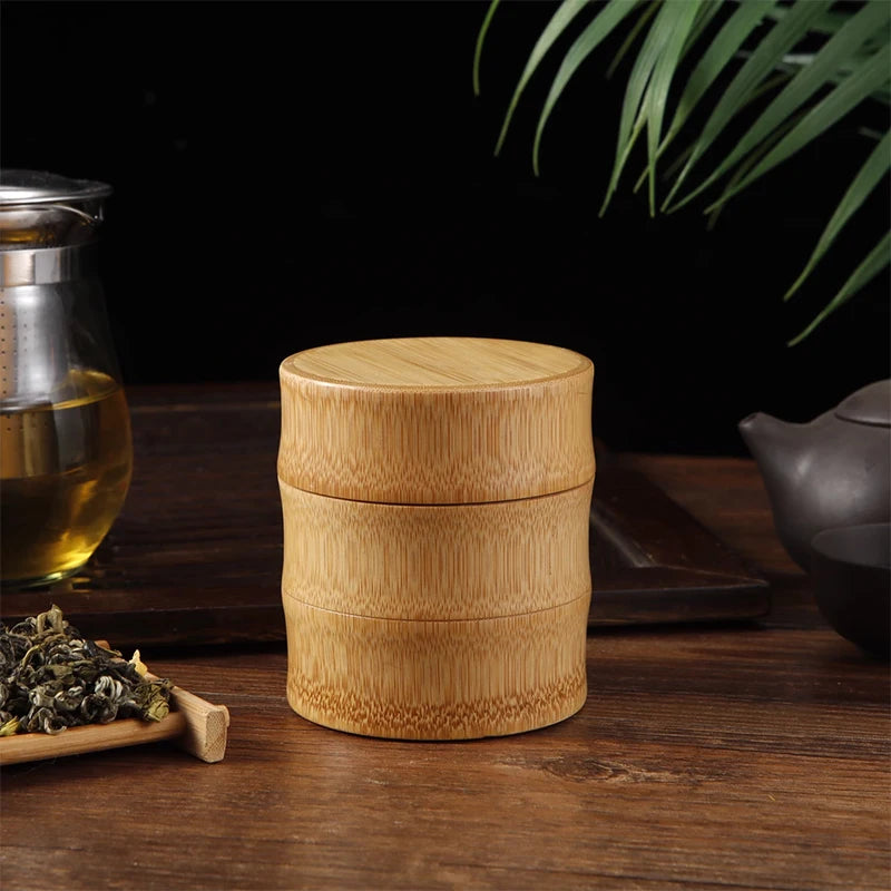 Natural Bamboo Food Storage Box – Eco-Friendly Tea, Nut, and Spice Storage Canister