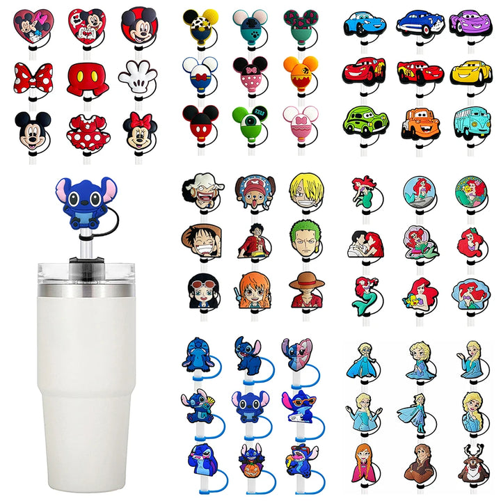Disney Cartoon Straw Cap – Reusable Splash-Proof Cover