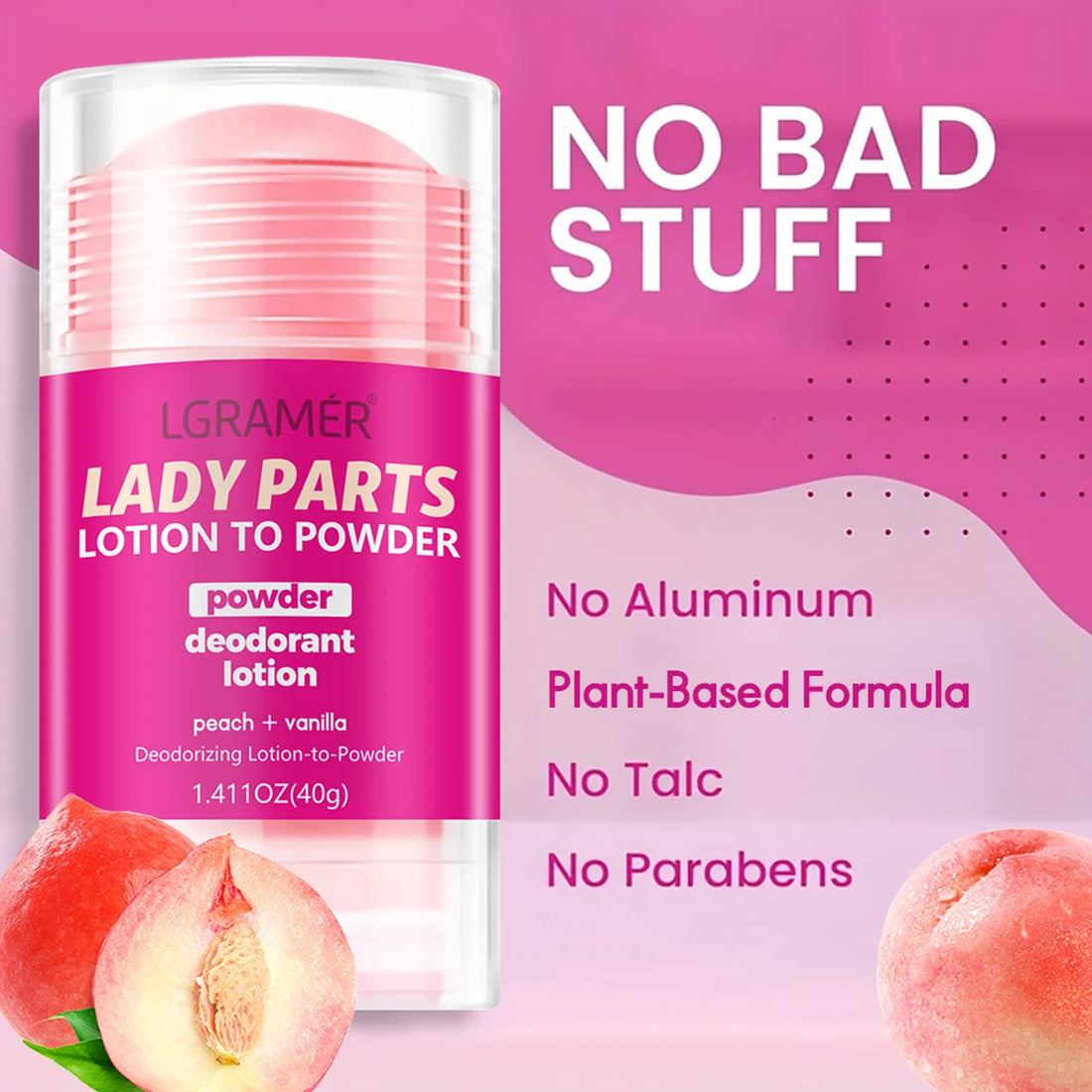 Peach Vanilla Deodorant Lotion – Long-Lasting Fruity Fragrance