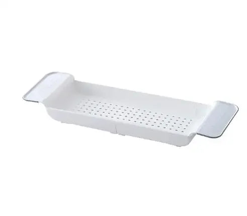 Extendable Bamboo Bathtub Tray – Bath Caddy Rack with Book, Towel & Accessory Holder