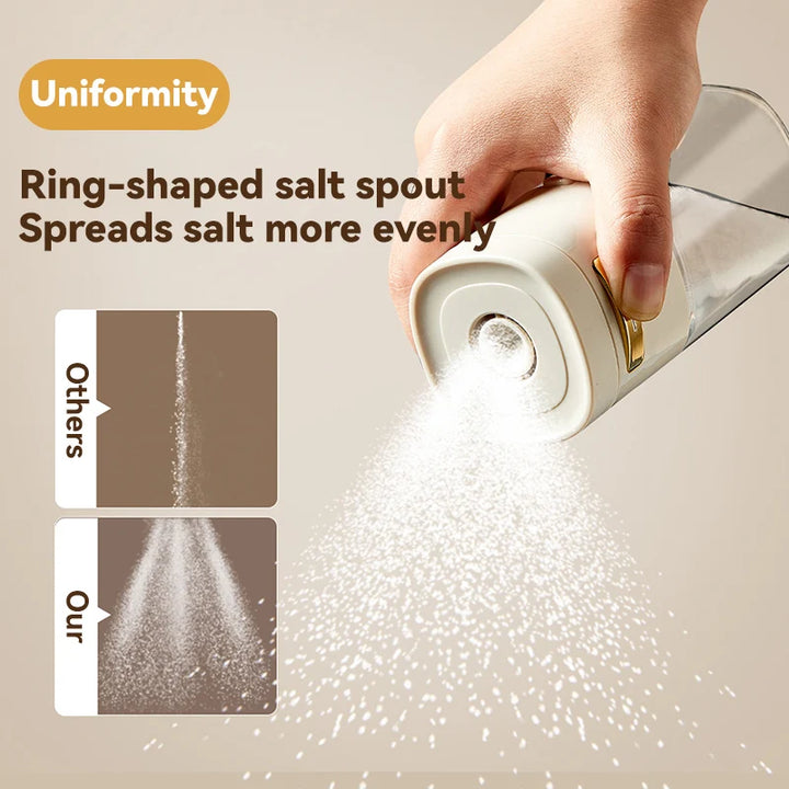 180ML Glass Quantitative Seasoning Jar – Press-Type Salt Control Bottle, Sealed Salt Jar for Kitchen