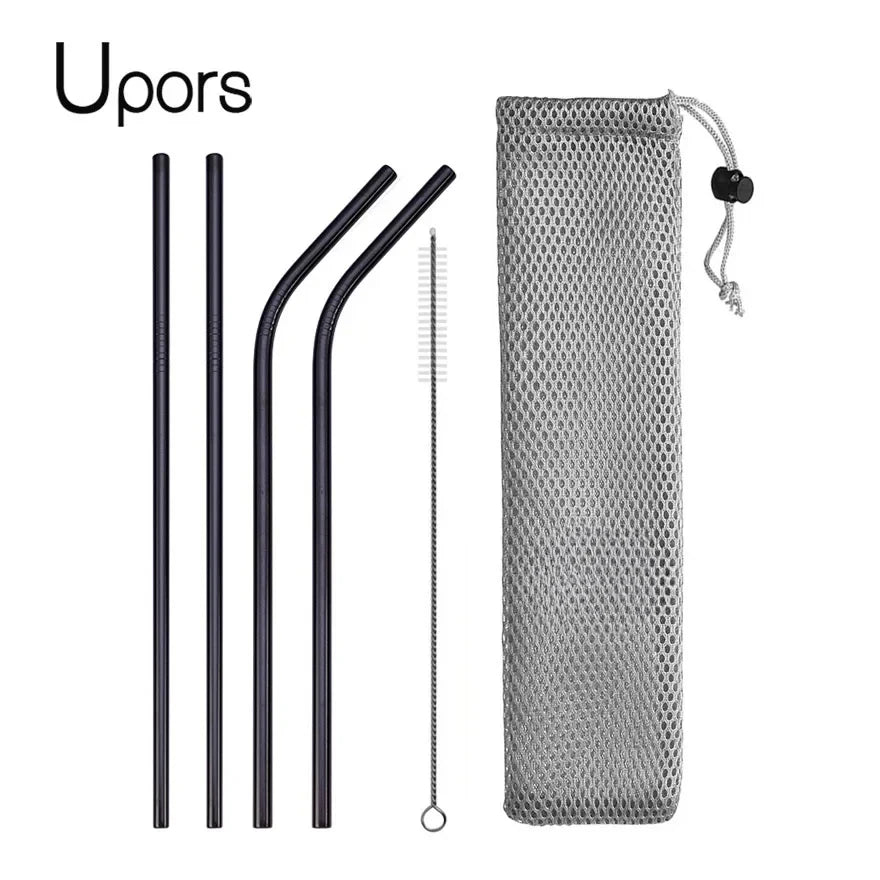 UPORS Reusable 304 Stainless Steel Straw Set