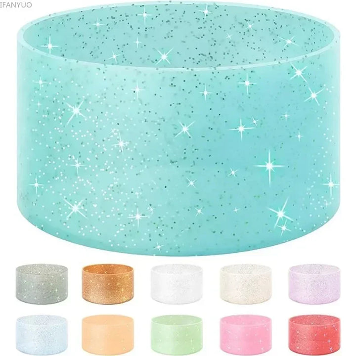 Silicone Glitter Bottle Bottom Sleeve – Anti-Slip Tumbler Cup Protector