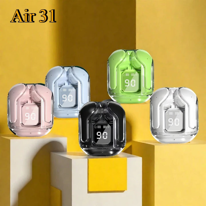 T2 TWS Transparent Wireless Earbuds – Bluetooth Headset with Digital Display & Stereo Sound