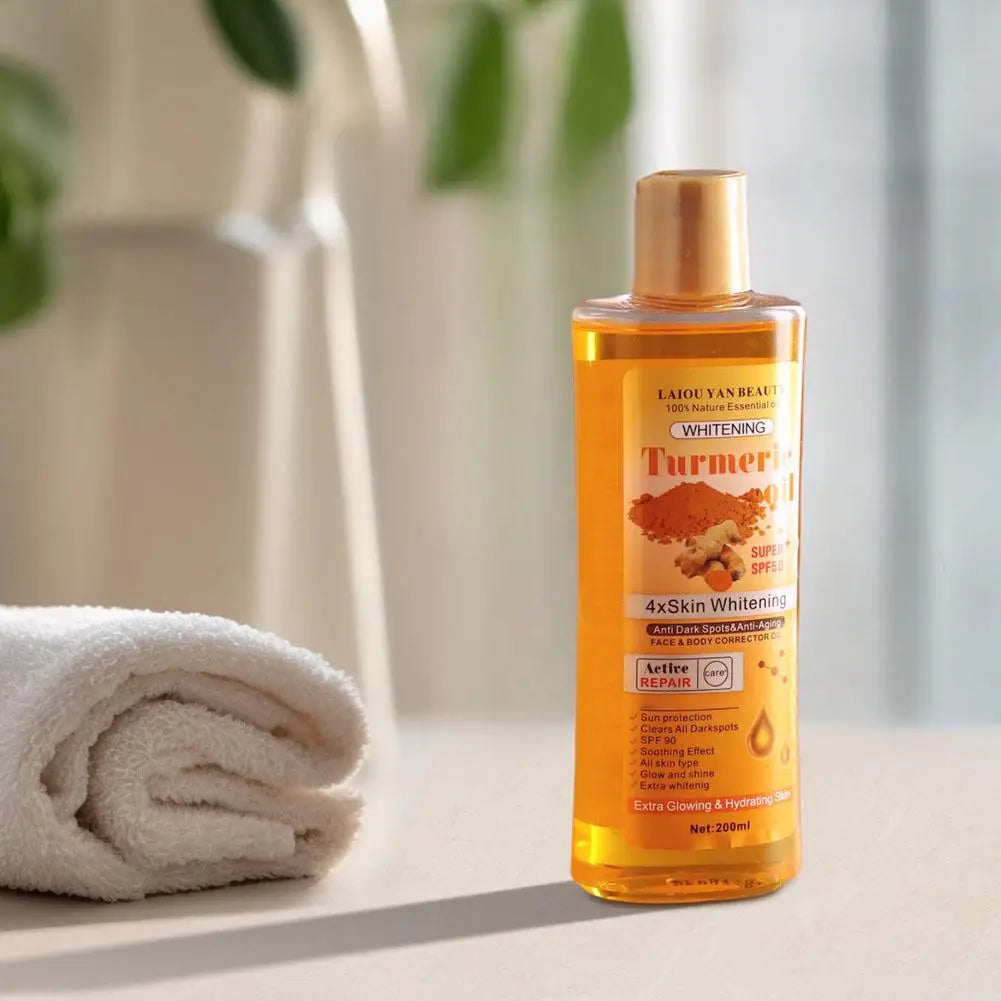 200ml Turmeric & Ginger Essential Oil – Deep Hydration Face & Body Moisturizer