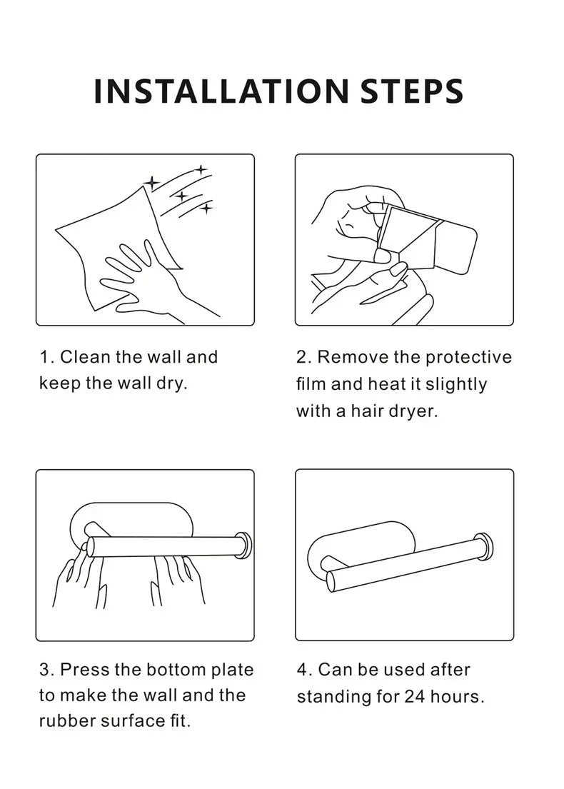 Self-Adhesive Toilet Paper Holder – No-Drill Wall Mount for Bathroom & Kitchen