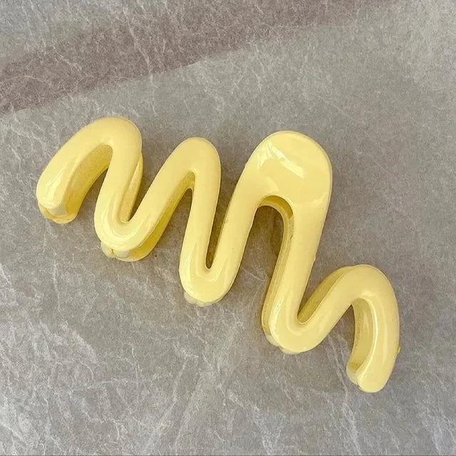 Colorful Jelly Wave Hair Claw – Korean Sweet Style Clip