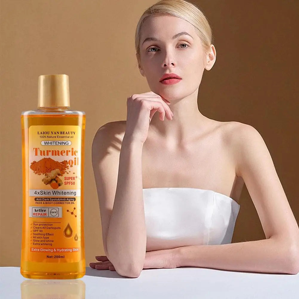 200ml Turmeric & Ginger Essential Oil – Deep Hydration Face & Body Moisturizer