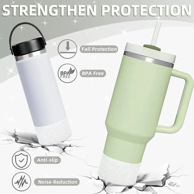 Silicone Glitter Bottle Bottom Sleeve – Anti-Slip Tumbler Cup Protector
