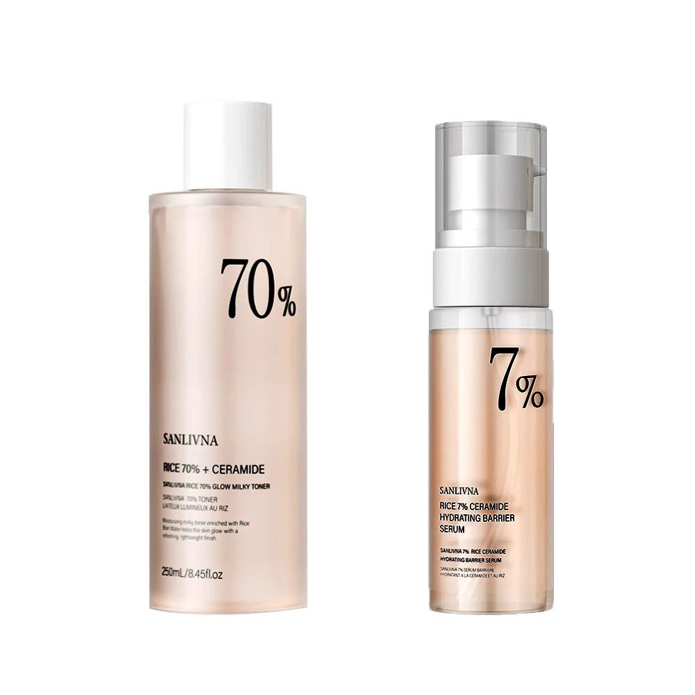 Rice Skincare Set – Toner, Serum & Cleansing Foam with Niacinamide