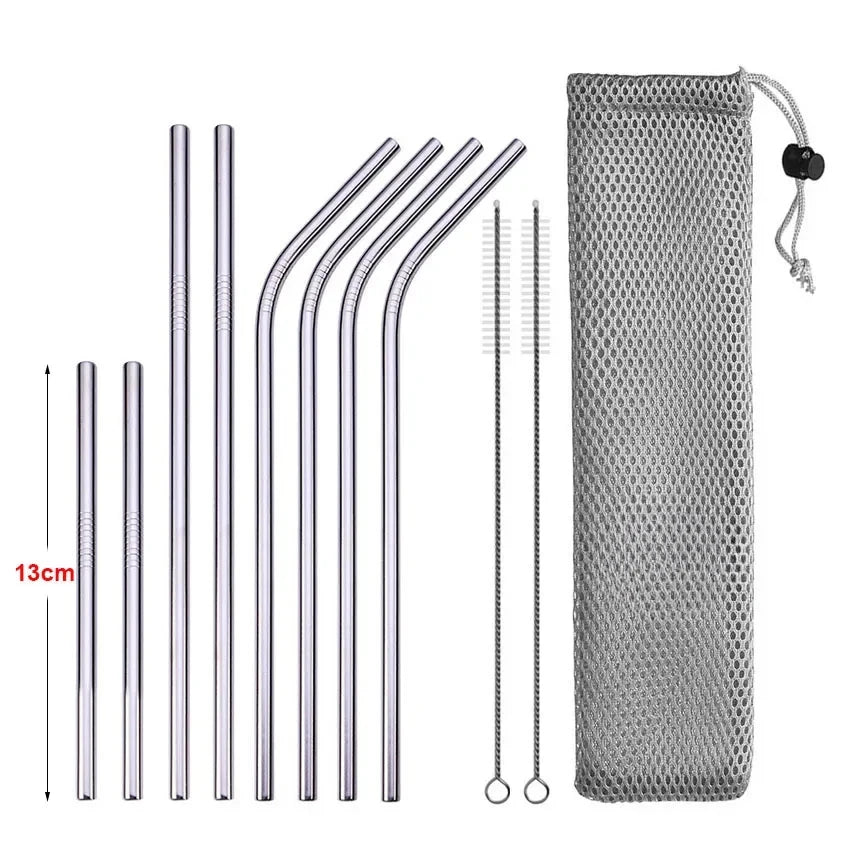 UPORS Reusable 304 Stainless Steel Straw Set