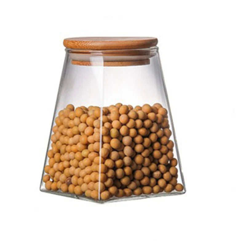 Coffee Beans Vacuum Sealed Tank – Transparent Glass Food Storage Jar with Airtight Seal for Moisture-Proof Storage