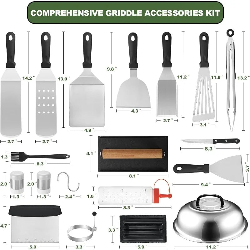 35PCS Griddle Accessories Kit – Flat Top Grill Accessories Set for Blackstone and Camp Chef