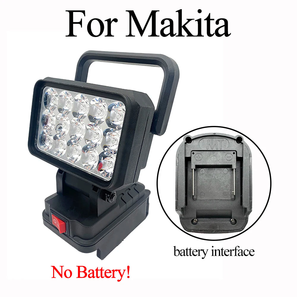 15-Bead LED Work Light – Portable Spotlight for 18V Li-ion Tool Batteries