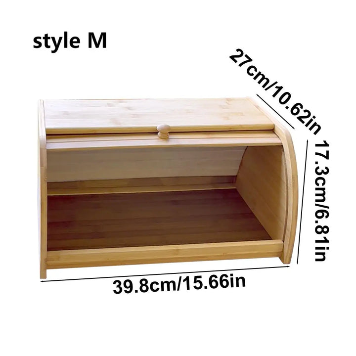 Premium Bamboo Bread Box & Kitchen Organizer