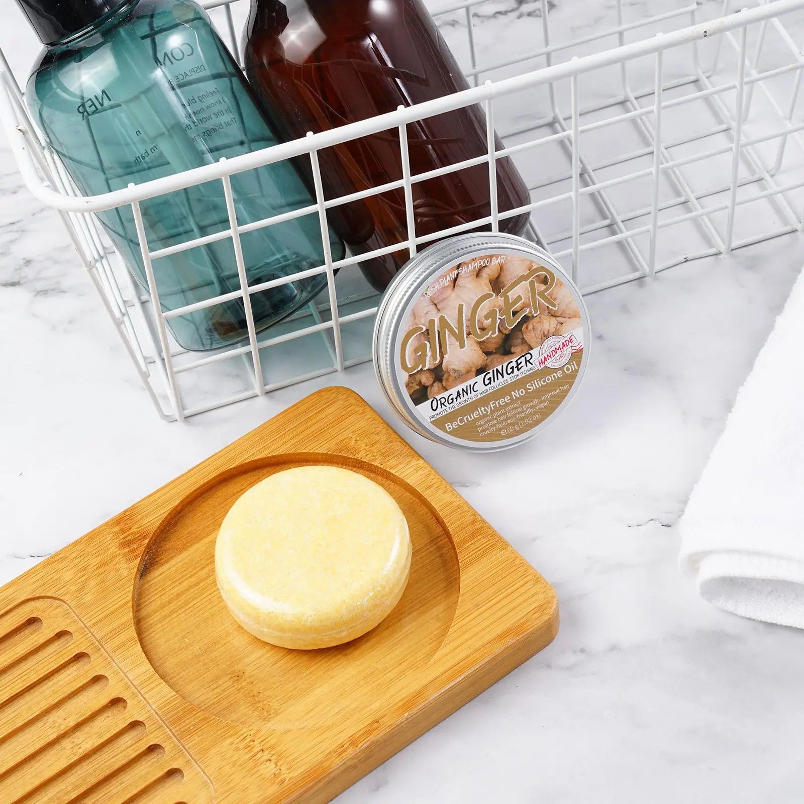 Ginger & Polygonum Shampoo Bar – Cold-Processed, Plant-Based Hair Care