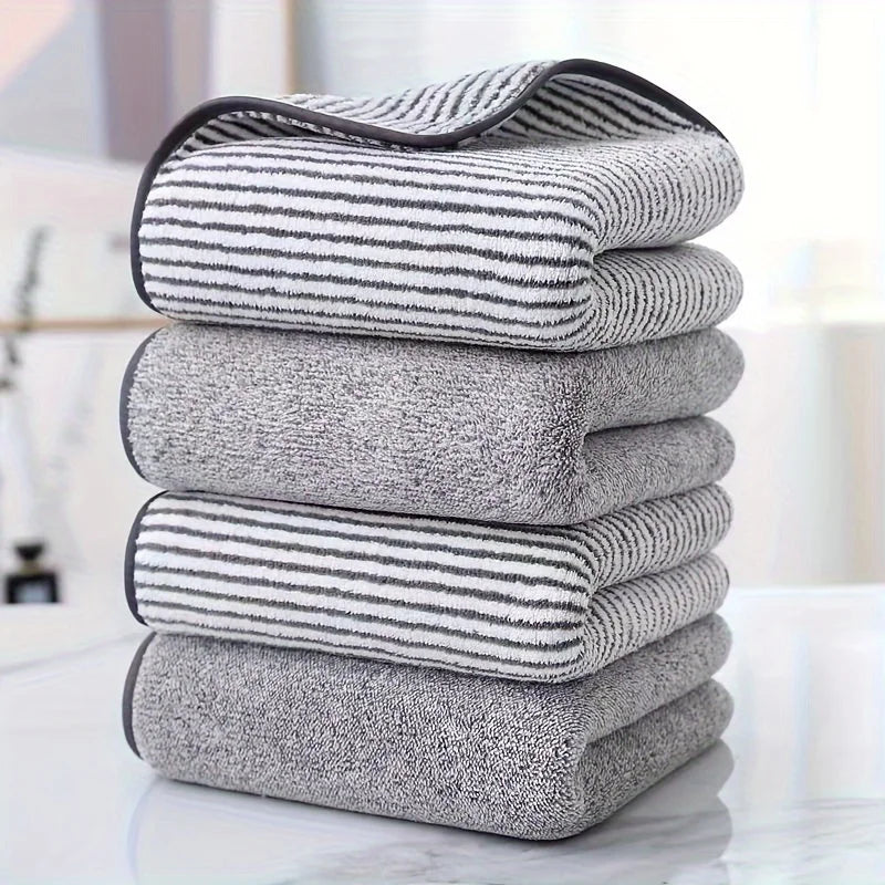Striped Bamboo Hand Towel – 35x75cm Soft & Quick-Dry