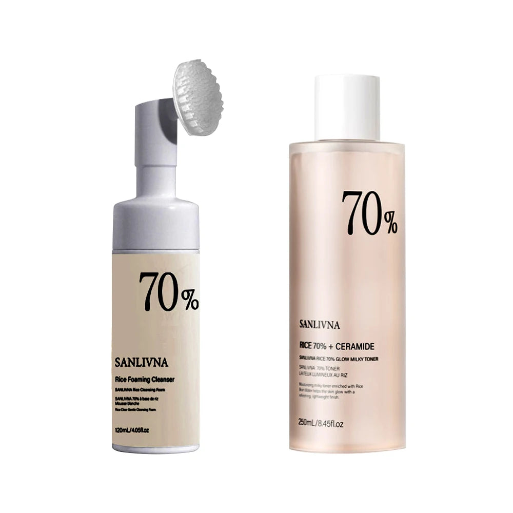 Rice Skincare Set – Toner, Serum & Cleansing Foam with Niacinamide