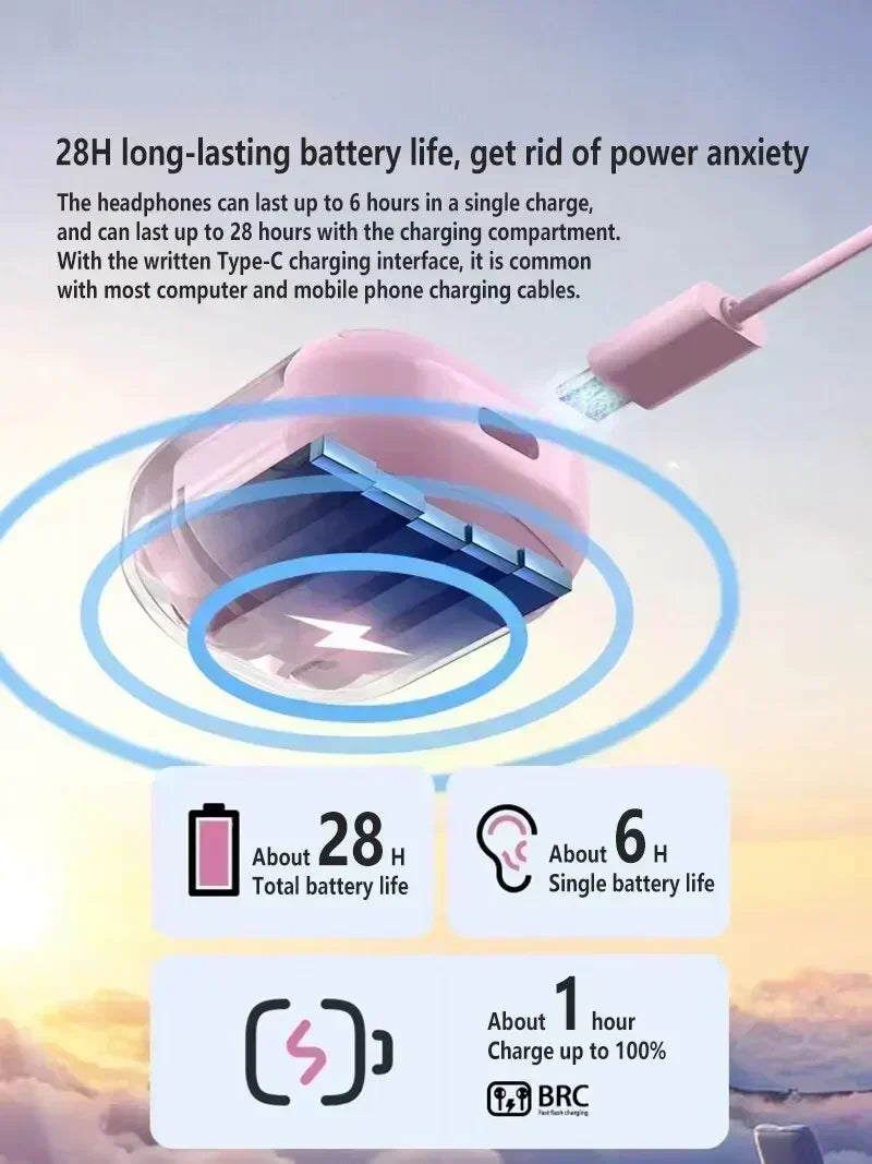 T2 TWS Transparent Wireless Earbuds – Bluetooth Headset with Digital Display & Stereo Sound