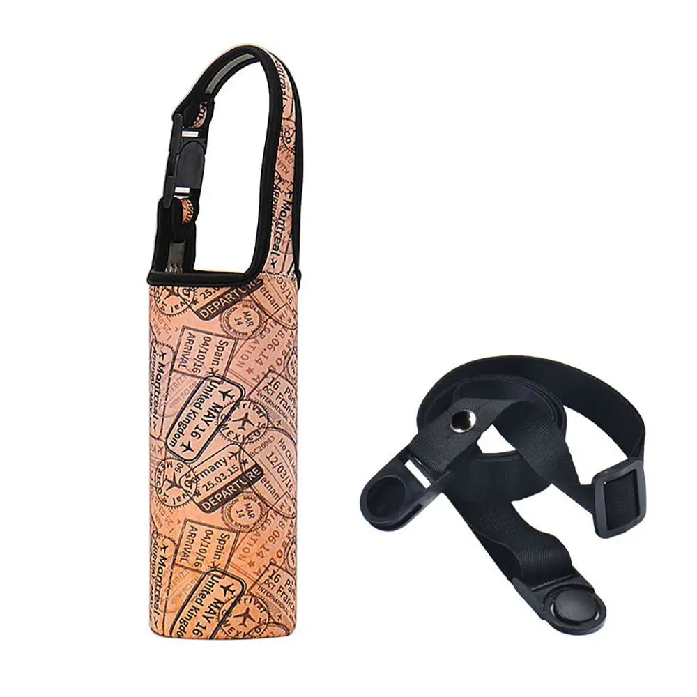 Portable Water Bottle Sleeve with Shoulder Strap – Insulated Pouch for Sports & Camping