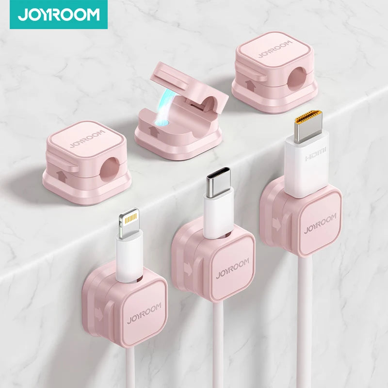Joyroom Magnetic Cable Clips – 3/6 Pcs Adhesive Cord Organizer for Desk & Home Office