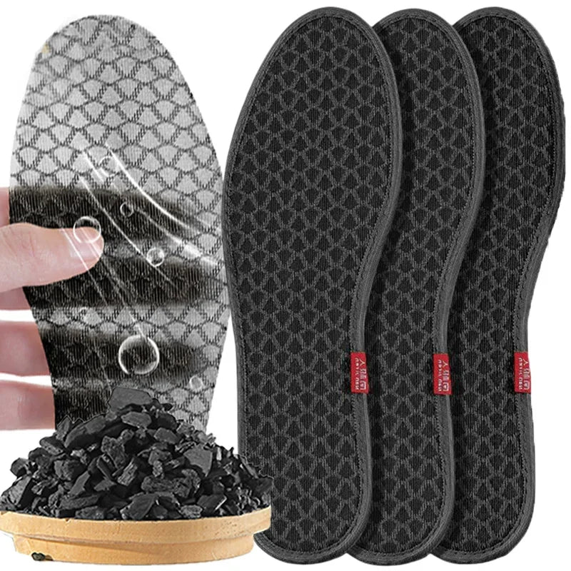 2–6pcs Bamboo Deodorant Insoles – Breathable, Sweat-Absorbing Shoe Inserts for Men & Women