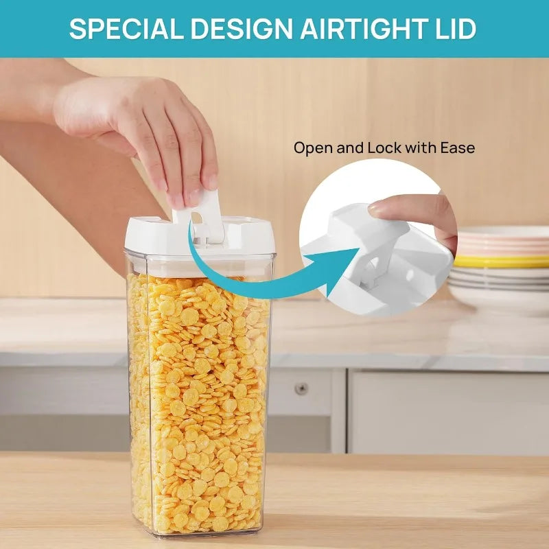 21 PCS Airtight Food Storage Containers Set – BPA-Free Plastic Kitchen Pantry Organizer with Easy Lock Lids for Pasta, Spaghetti, and More