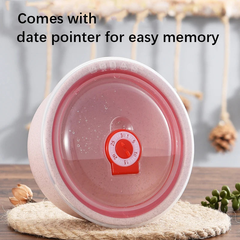 3PCS Wheat Straw Fresh-Keeping Bowl Set – Microwaveable Plastic Round Lunch Box with Lid