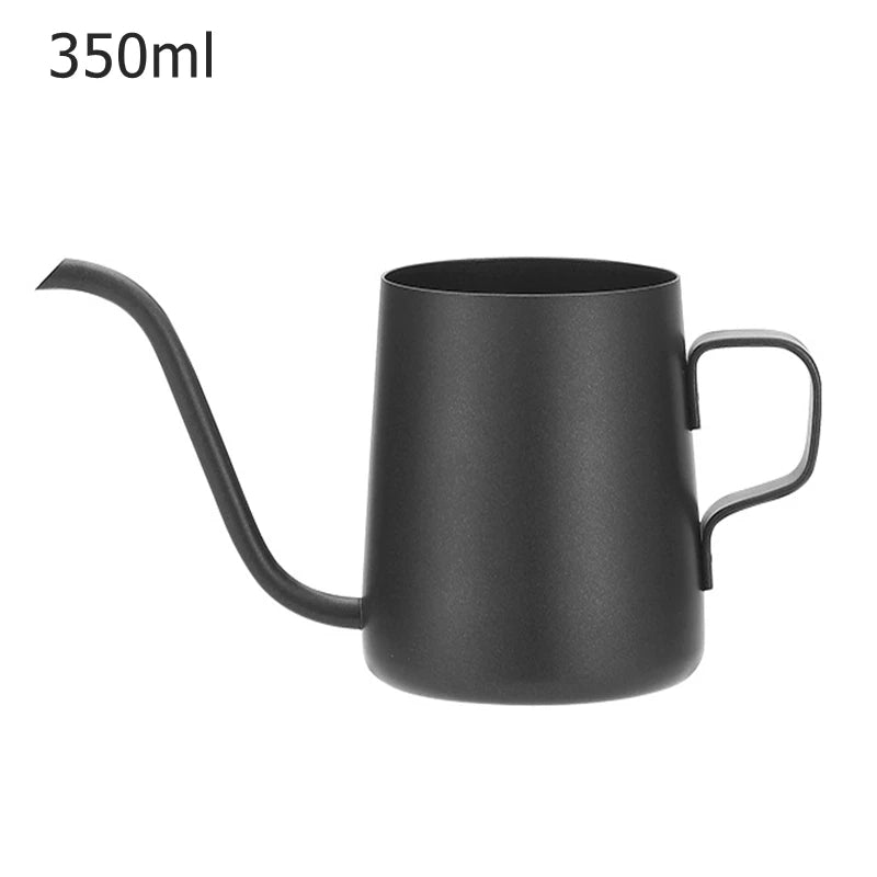 Long Narrow Spout Coffee Pot – 8.5oz/12oz Small Fine Stainless Steel Pour Over Drip Coffee Pot, Gooseneck Tea Kettle (Black)