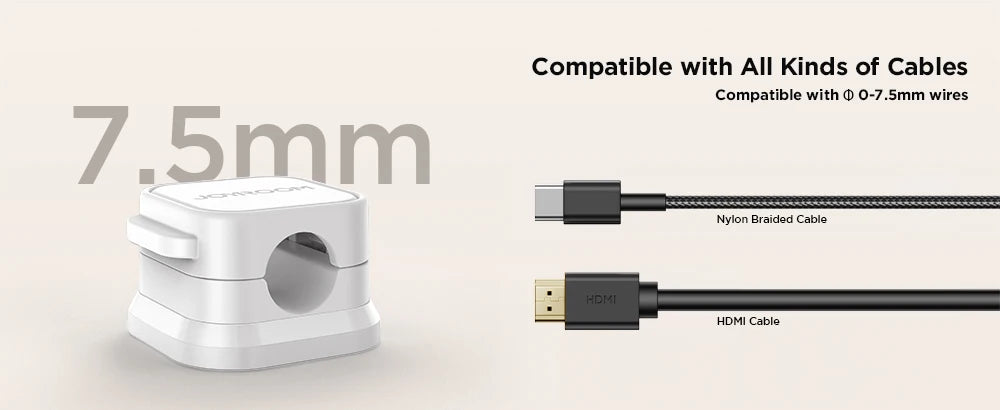 Joyroom Magnetic Cable Clips – 3/6 Pcs Adhesive Cord Organizer for Desk & Home Office