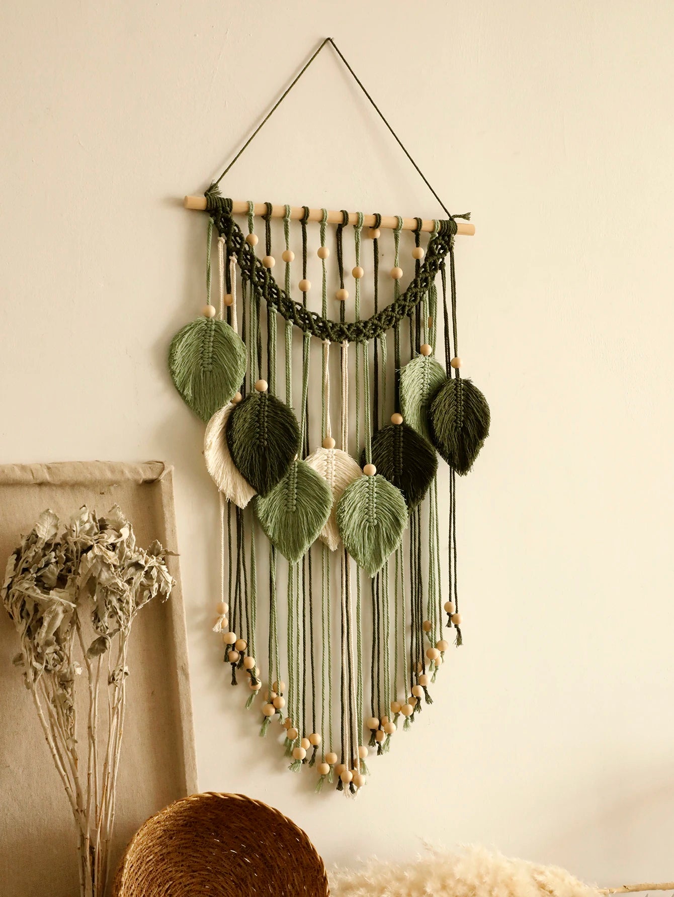 Leaf Macrame Wall Tapestry – Boho Home Decor