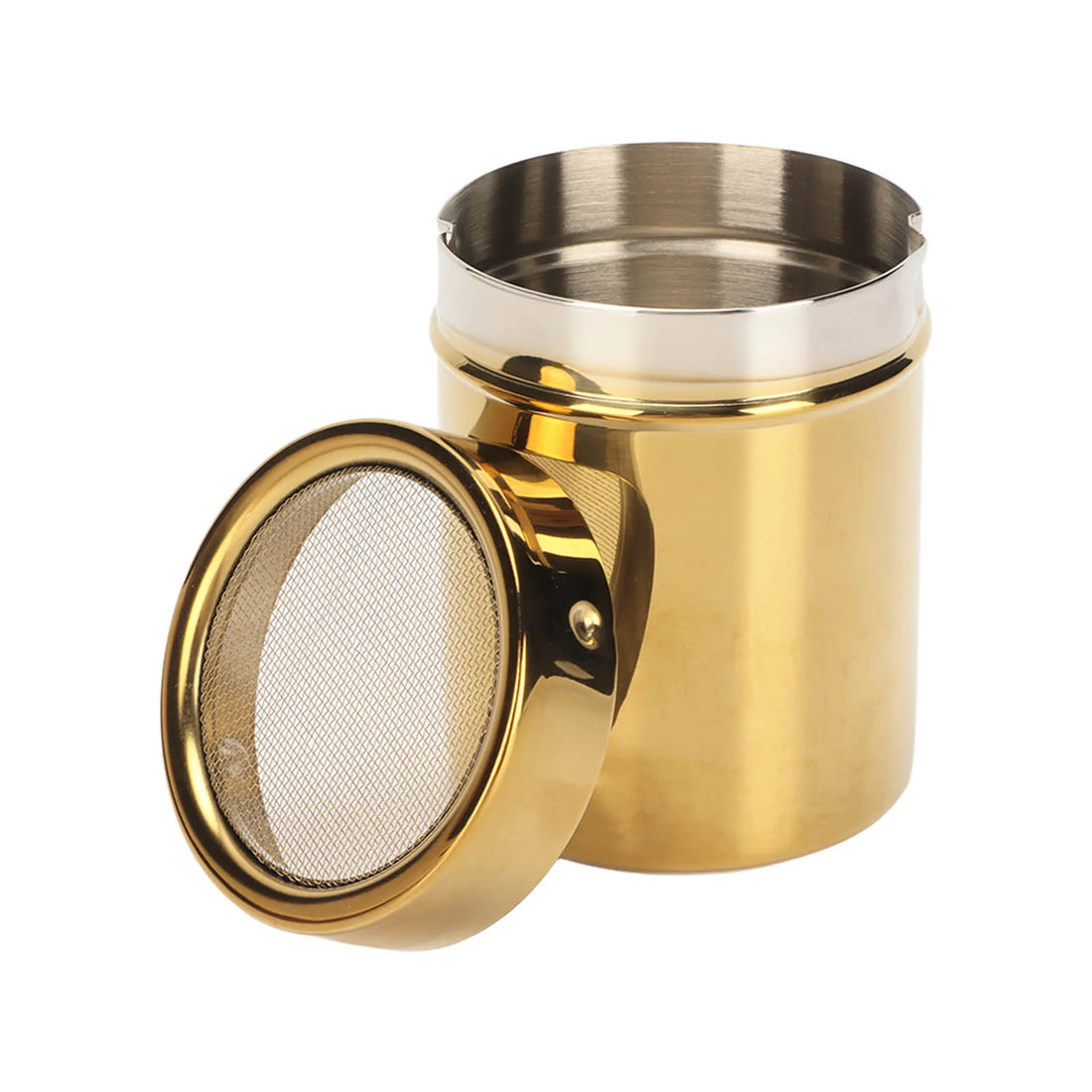 Powder Shaker – Stainless Steel Rust-Resistant Gold Fine Mesh Powder Sugar Shaker for Kitchen